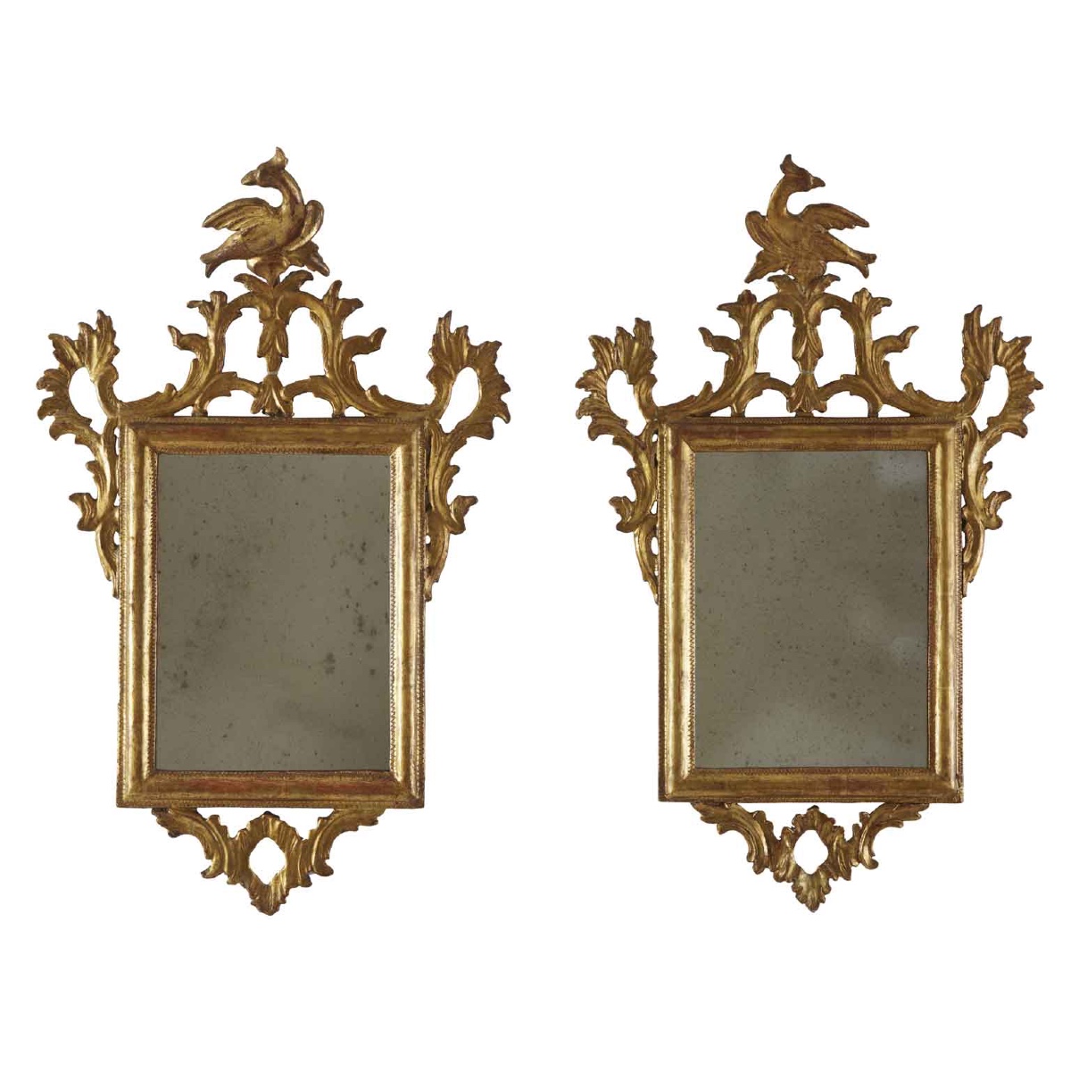 Coppia Di Specchi Dorati 1800
