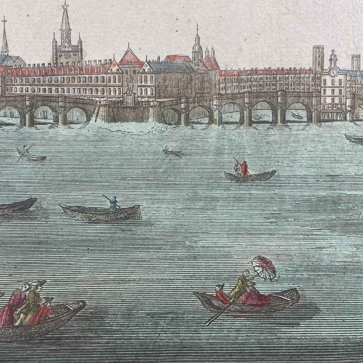Veduta della Senna di Parigi tra Pont Neuf e Pont Royal fine 1700-photo-3