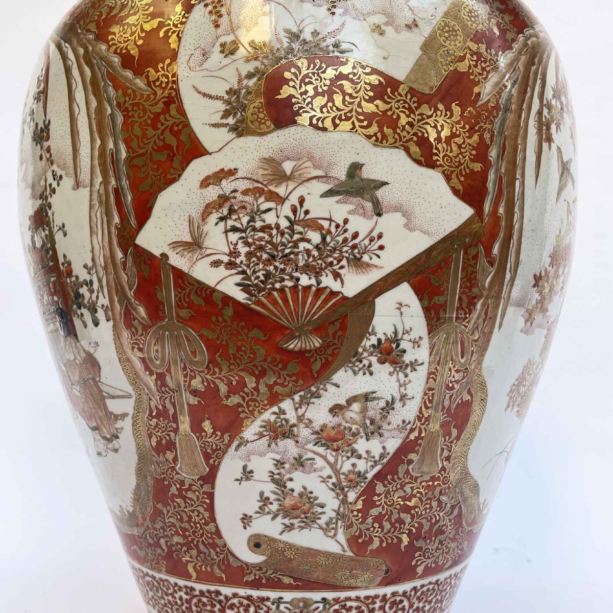 Grande Vaso In Porcellana Kutani Periodo Meiji Fine 1800-photo-4