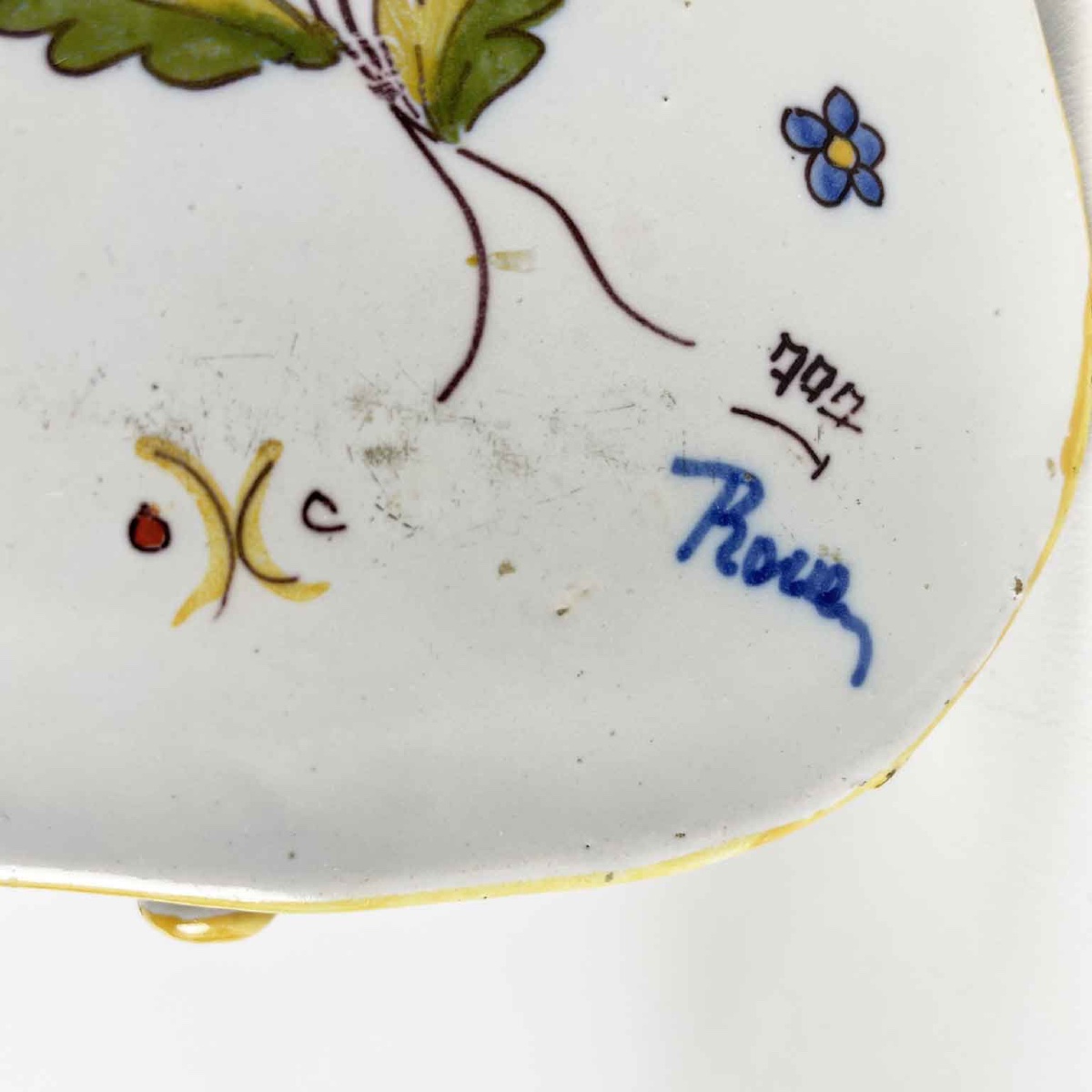 Violino In Ceramica Decoro Rouen 1800-photo-1