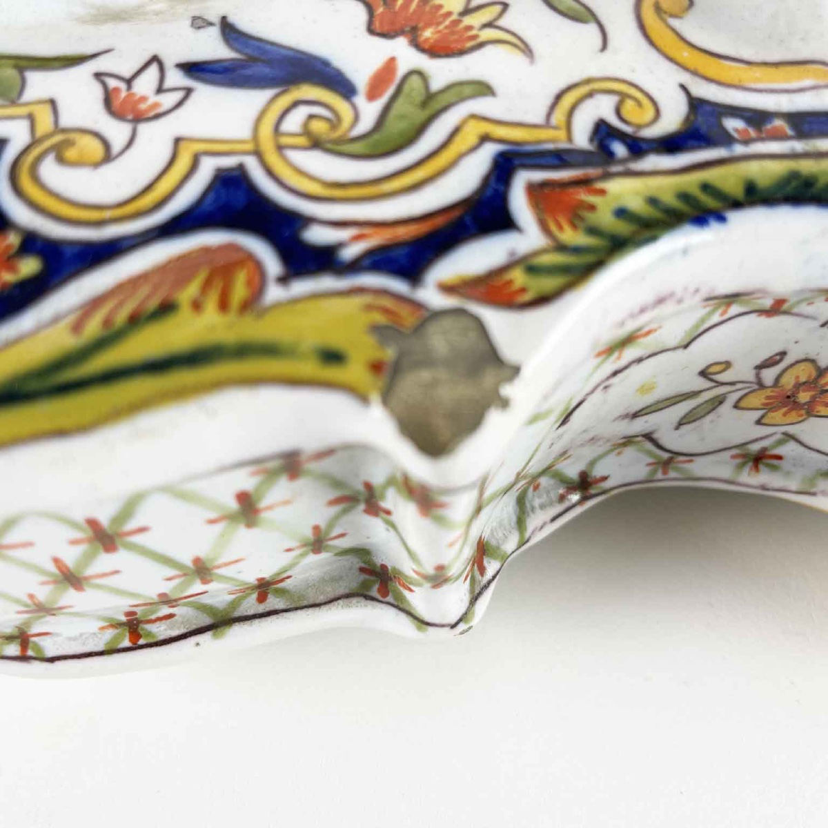 Violino In Ceramica Decoro Rouen 1800-photo-3