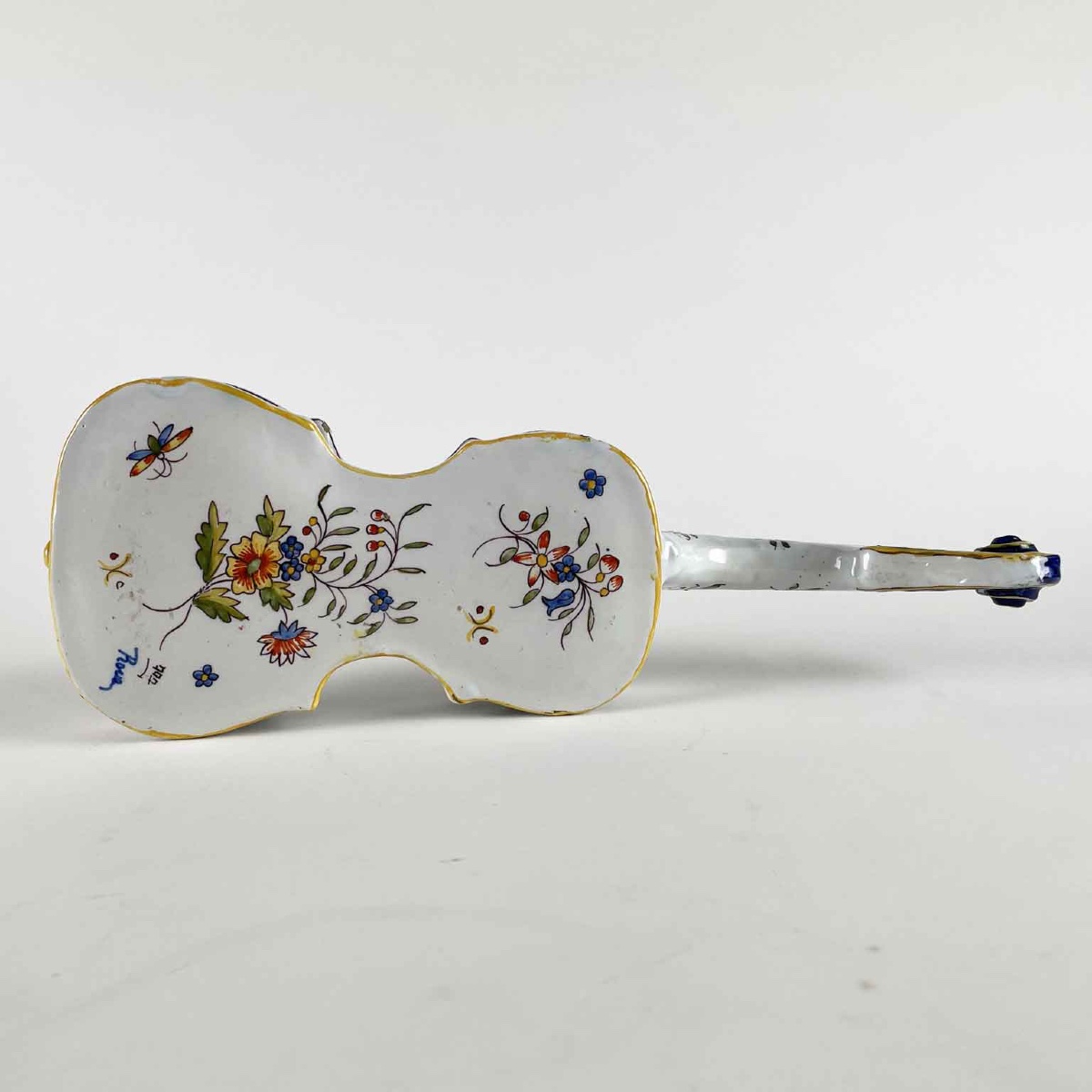 Violino In Ceramica Decoro Rouen 1800-photo-6