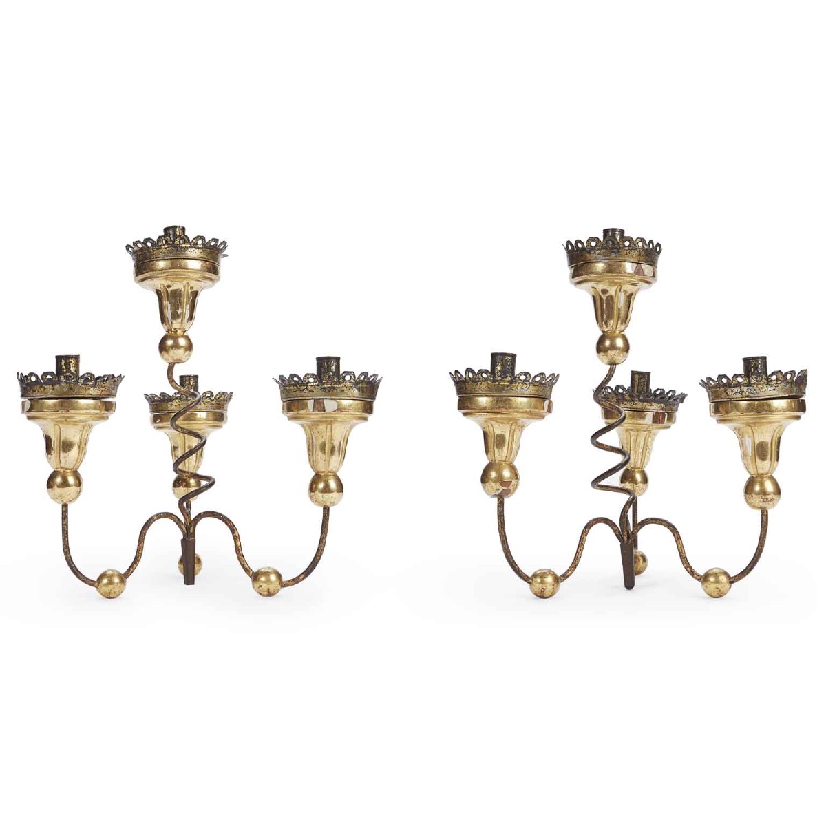 Coppia di Candelabri da Tavolo a Quattro Bracci 1700-photo-2