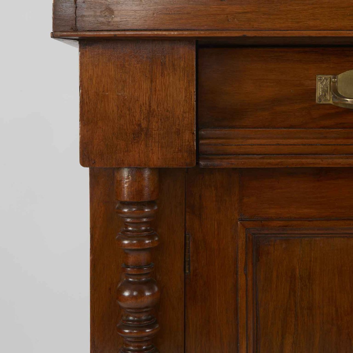 Credenza Inglese con Specchio di inizio 1900 in Teak-photo-2