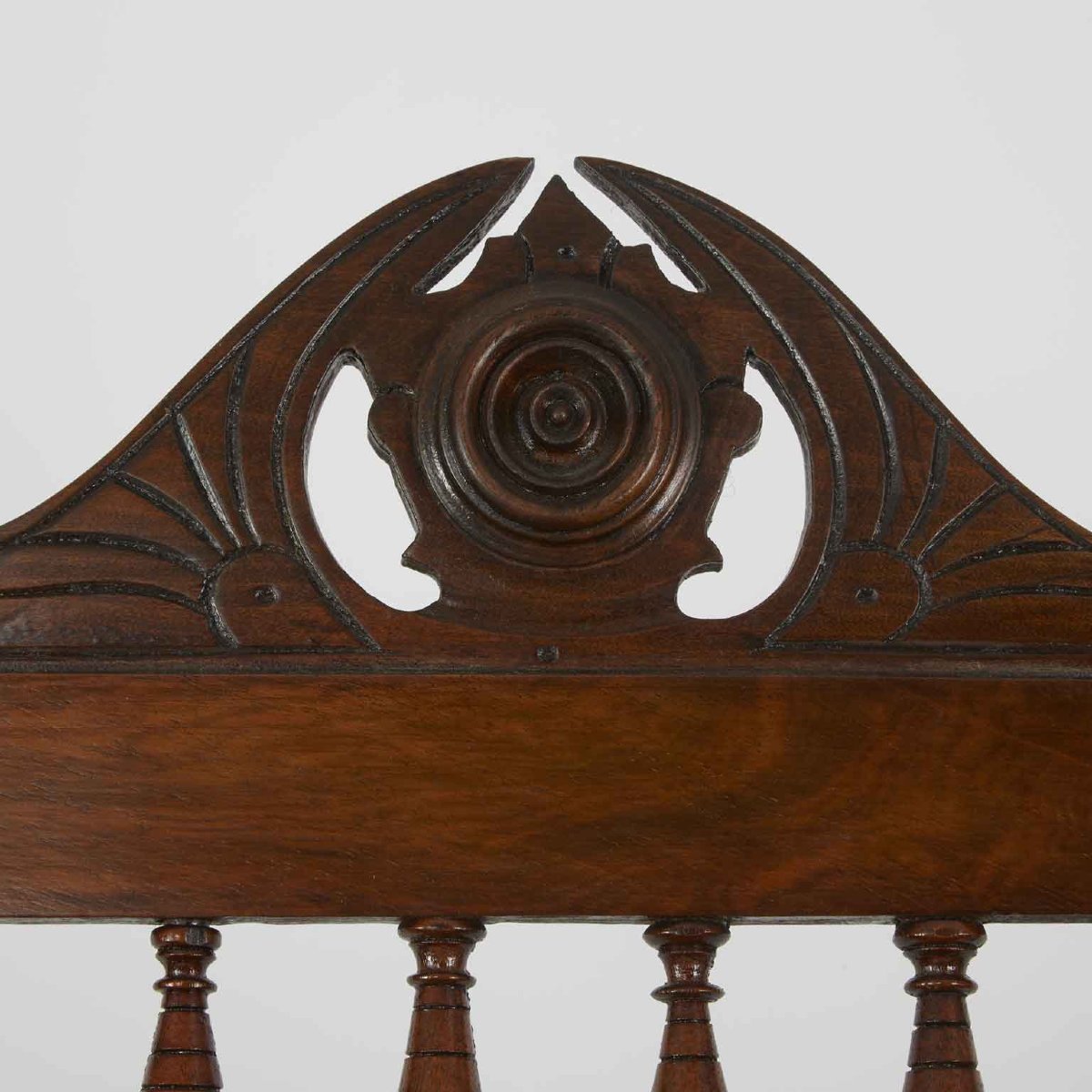 Credenza Inglese con Specchio di inizio 1900 in Teak-photo-4