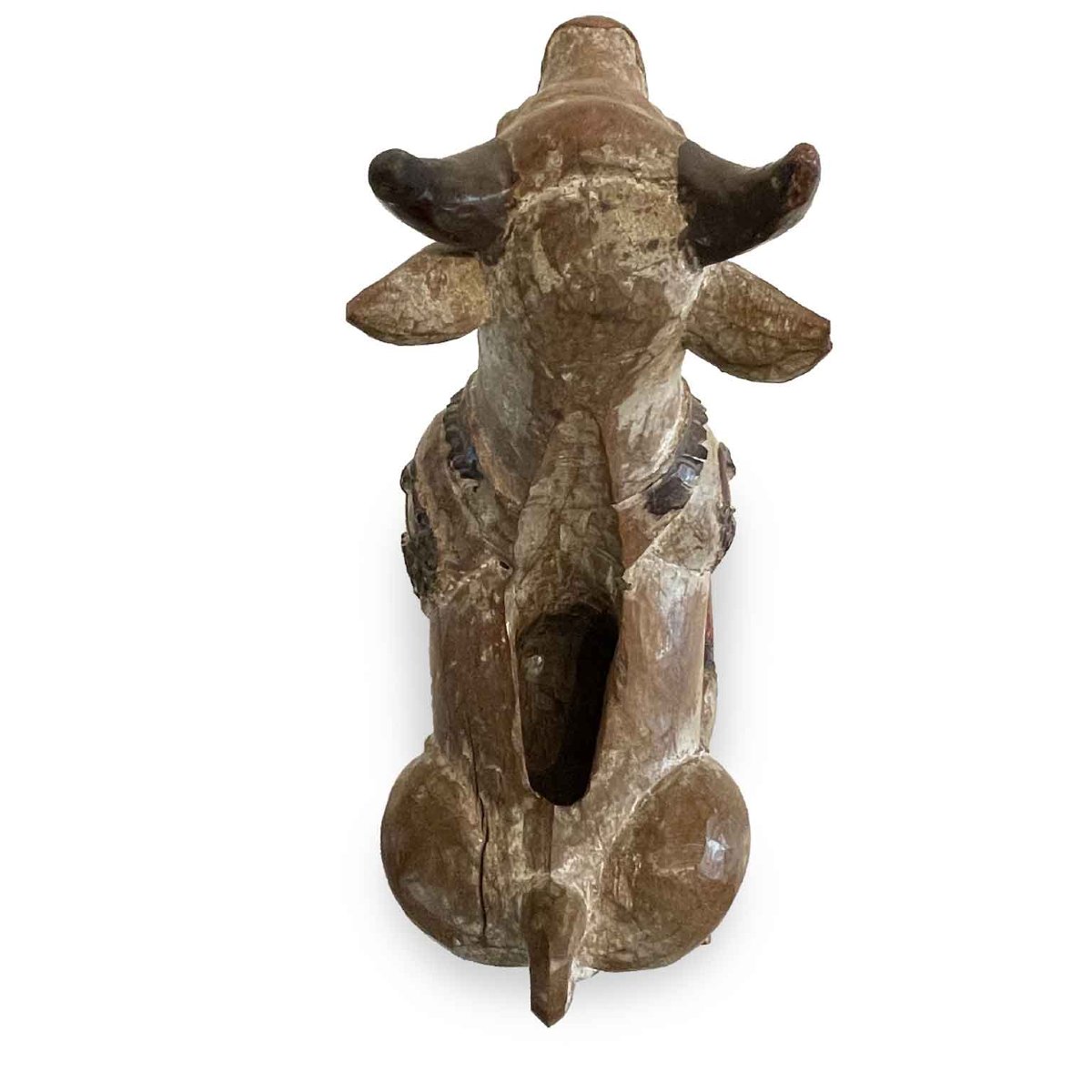 Mucca Nandi In Legno Scolpito E Laccato-photo-2