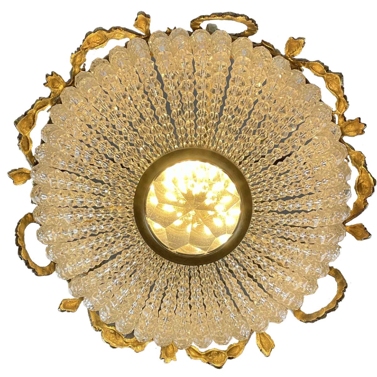 Lampadario Francese Da Ingresso In Bronzo E Cristallo Primi 1900 -photo-4