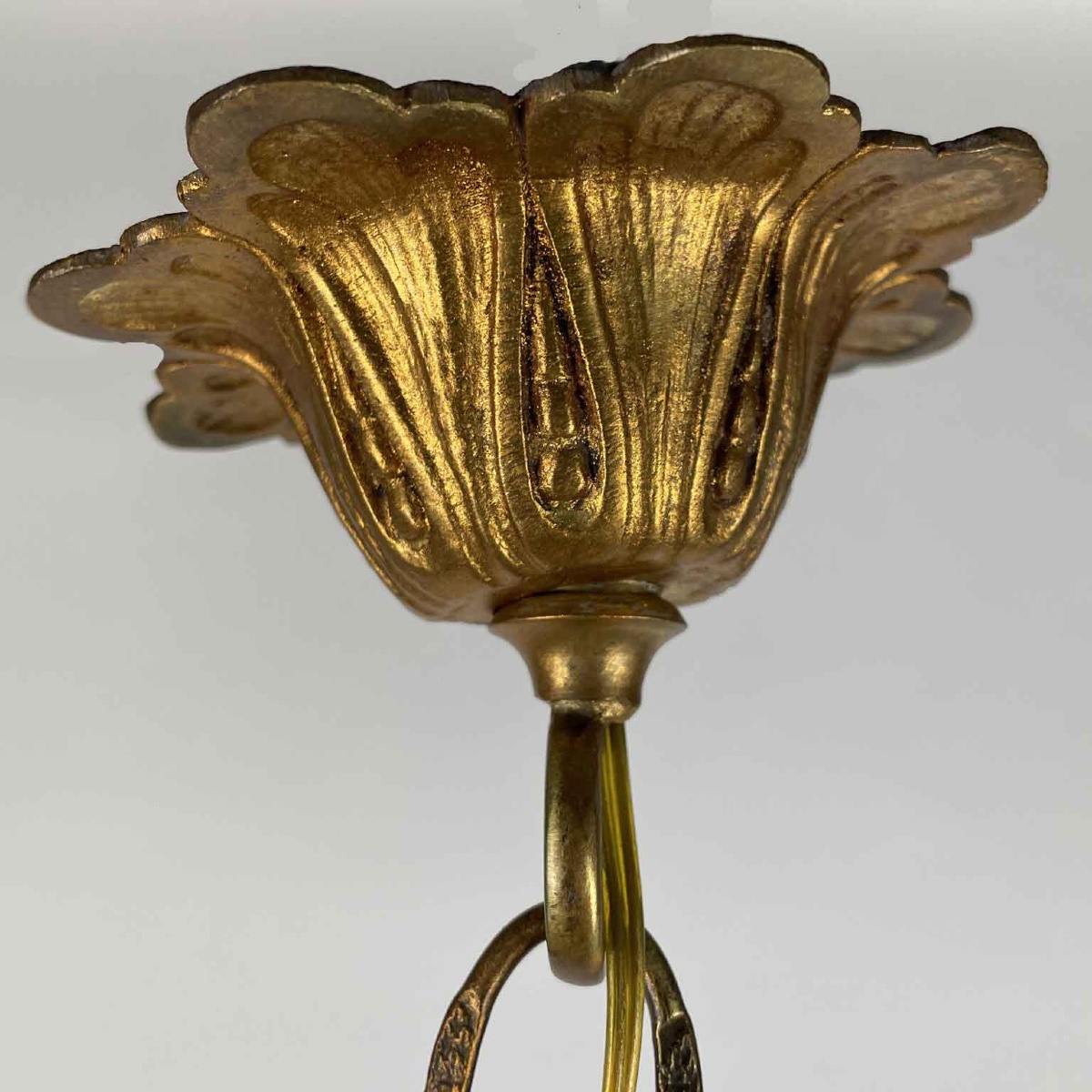 Lampadario Francese Da Ingresso In Bronzo E Cristallo Primi 1900 -photo-2