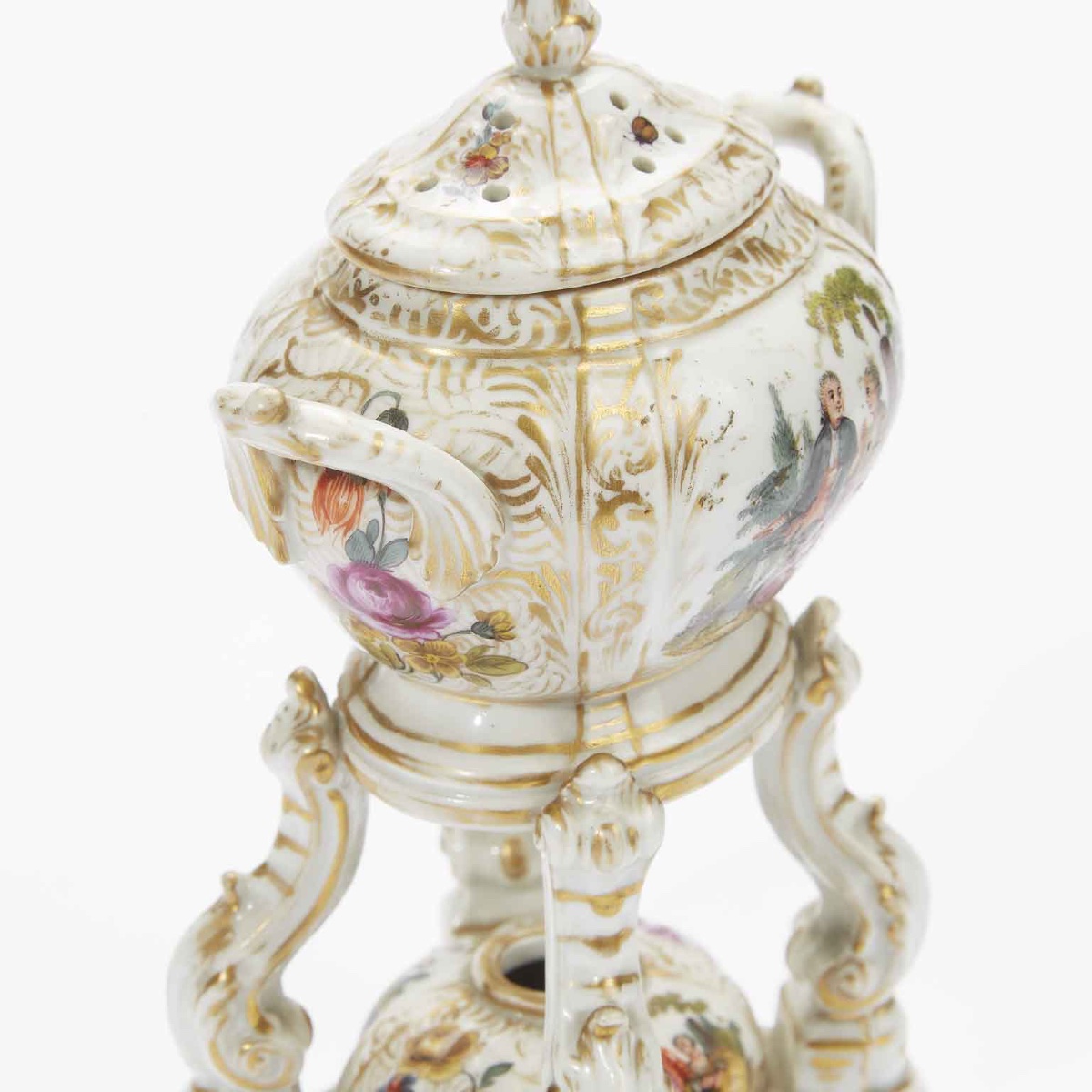Coppia di Antichi Bruciaprofumi Porcellana Tedesca 1800-photo-4