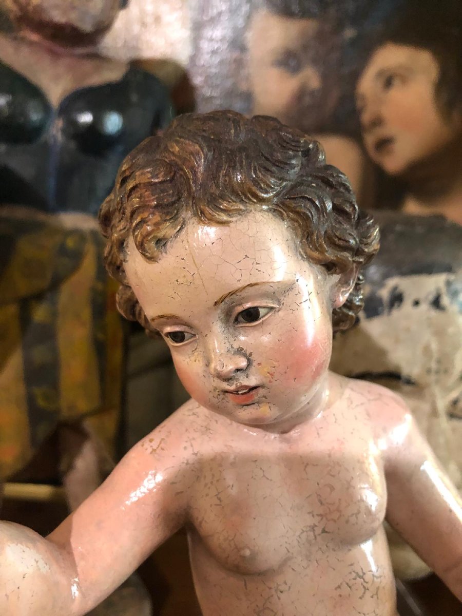 Bambin Gesù in Terracotta XVIII Secolo Italia Meridionale-photo-2