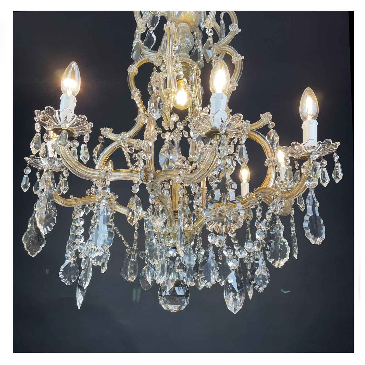 Lampadario In Cristallo Maria Teresa 1950-photo-1