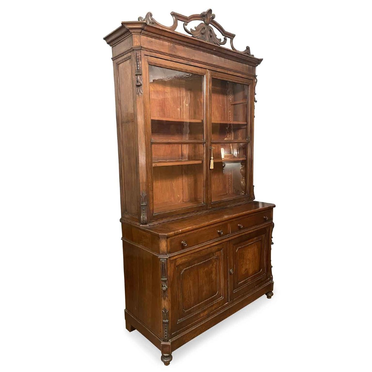 Credenza In Noce A Due Ante Con Alzata 1800-photo-3