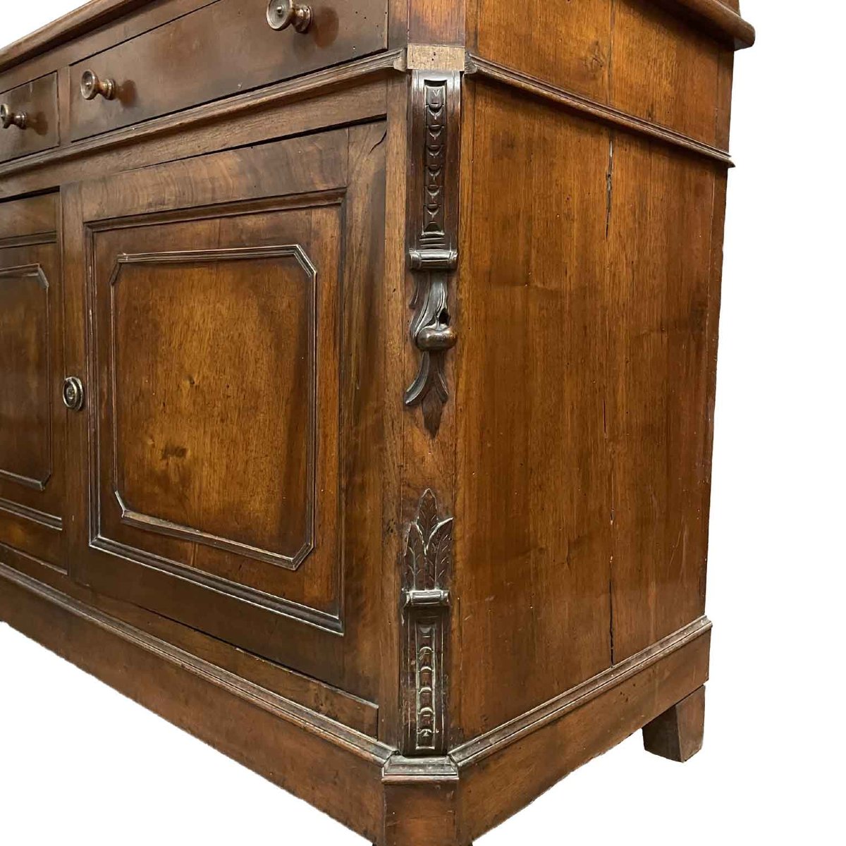 Credenza In Noce A Due Ante Con Alzata 1800-photo-4