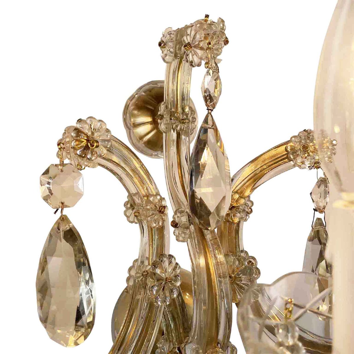 Coppia Di Applique In Cristallo Maria Teresa 1950-photo-2
