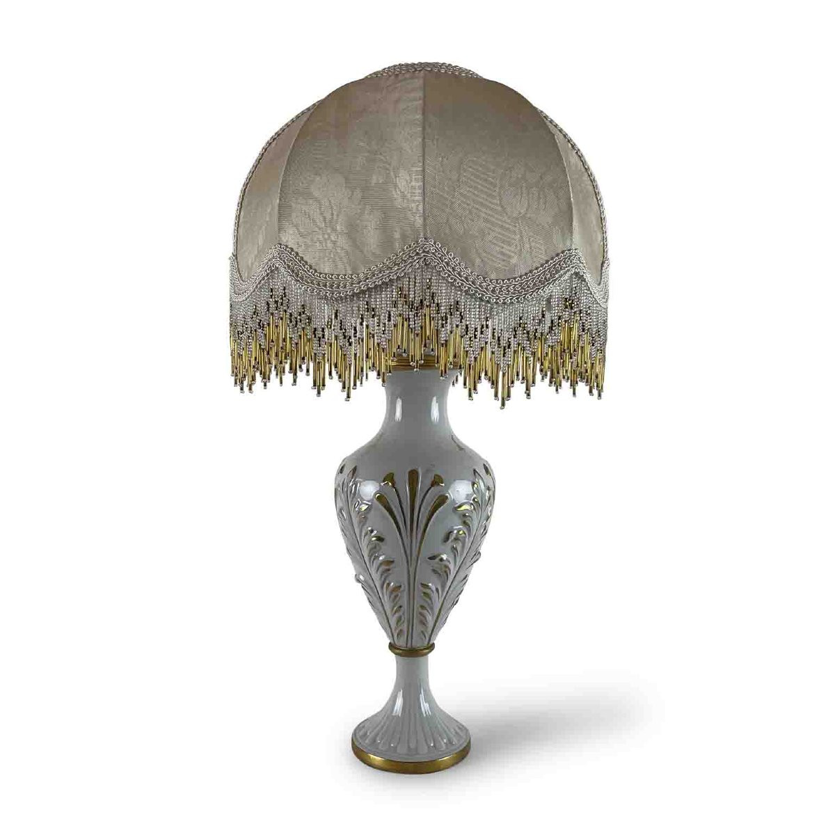 Lampada Da Tavolo Con Cupola E Frangia In Vetro-photo-4