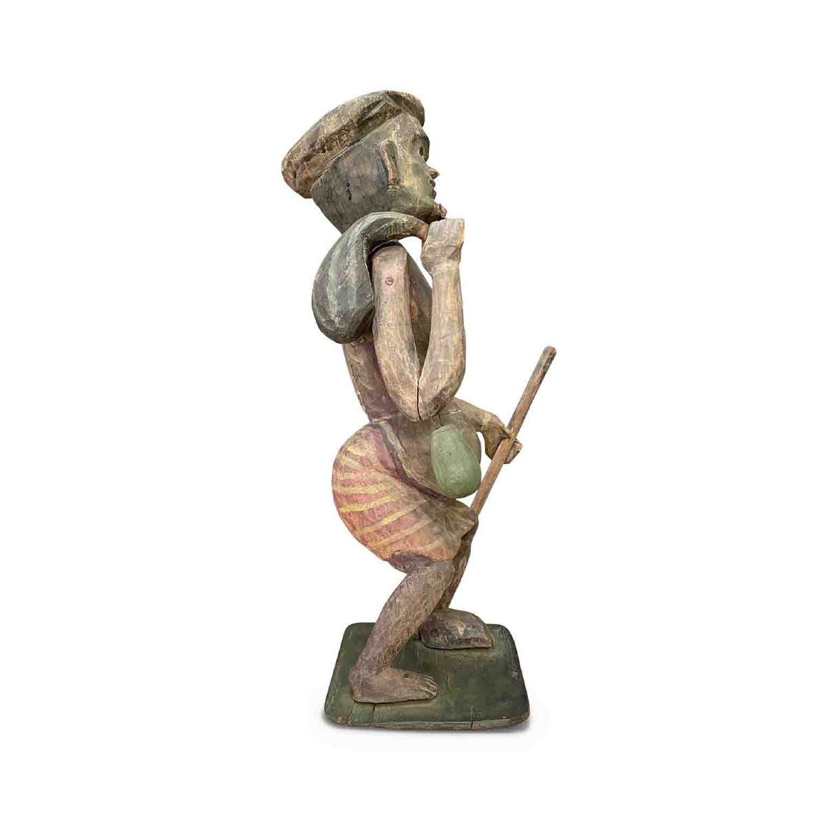 Scultura Antica Di Sciamano Birmano Fine 1800-photo-2