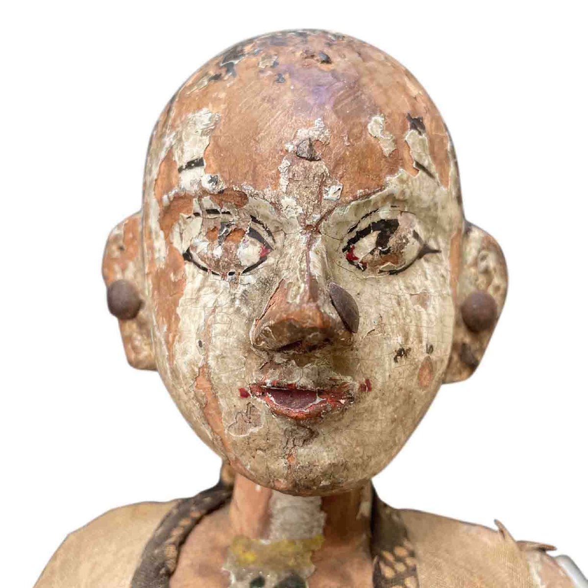 Coppia Di Sculture In Legno Indonesiane Fine 1700-photo-1