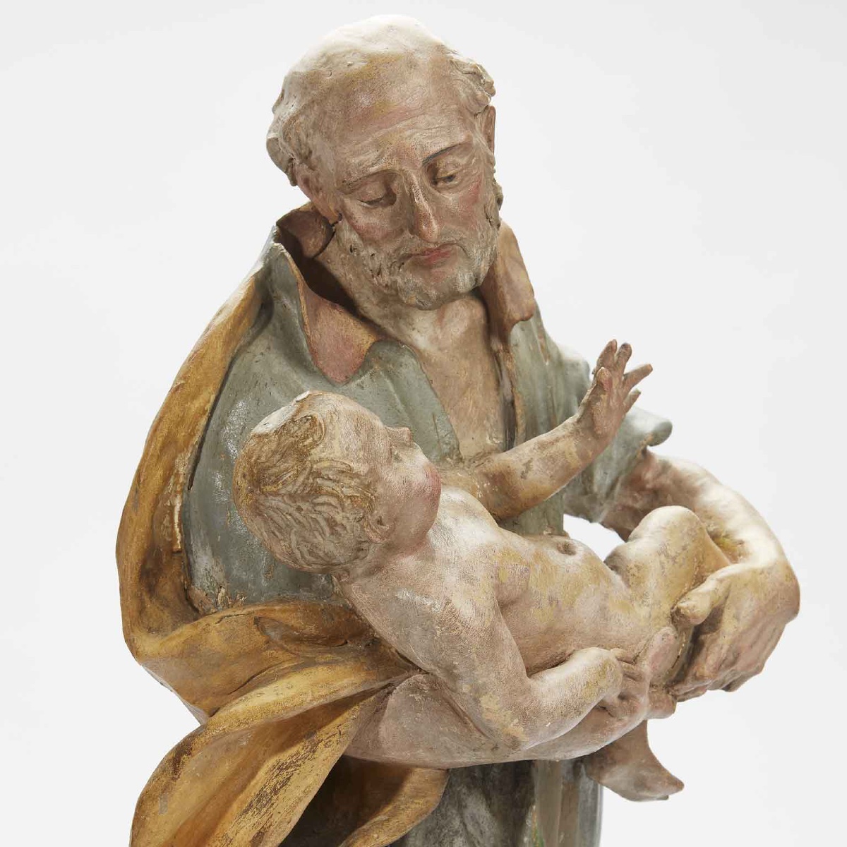 San Giuseppe con Bambino in Terracotta-photo-4