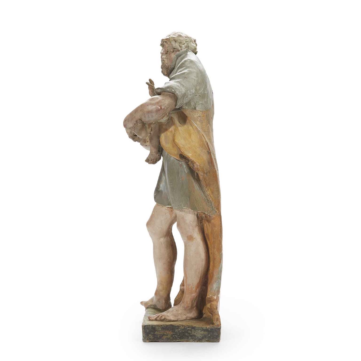 San Giuseppe con Bambino in Terracotta-photo-2