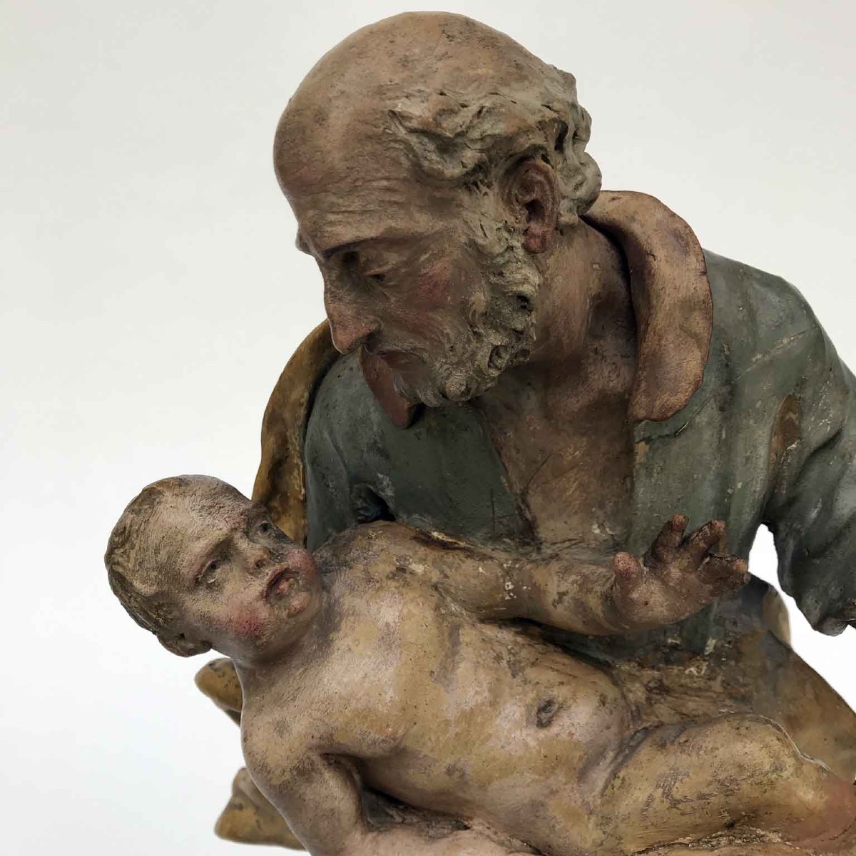 San Giuseppe con Bambino in Terracotta-photo-5