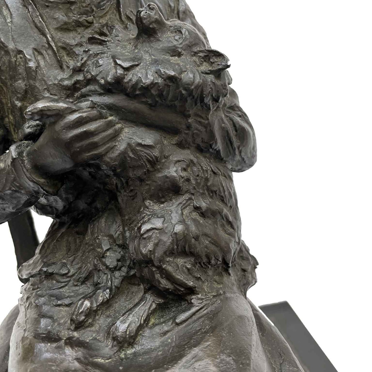 Leonardo Secchi Signora Seduta Con Cane 1942 Scultura in Bronzo-photo-3