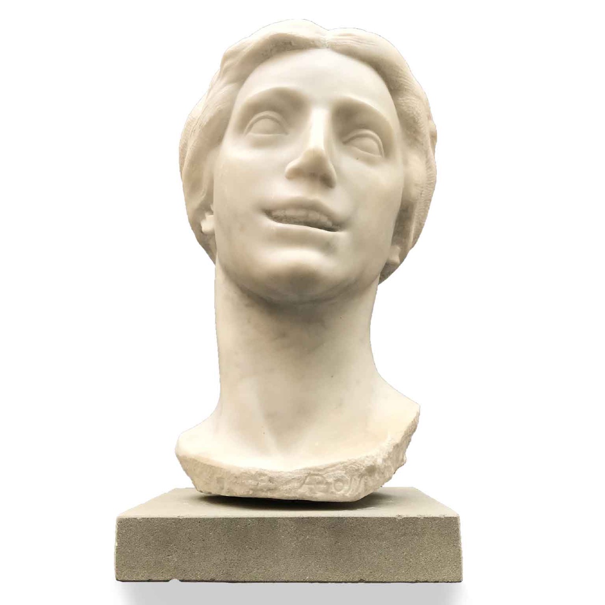 Aurelio Bossi Busto di Donna in Marmo Bianco-photo-4