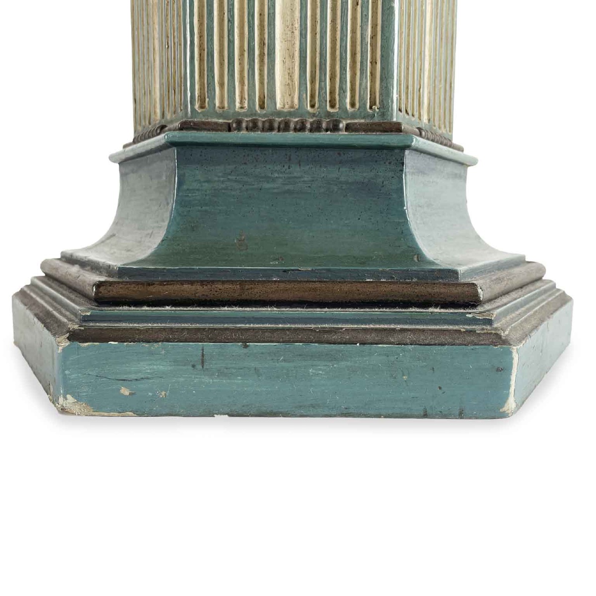 Colonna Esagonale Toscana In Legno Avorio E Turchese -photo-2