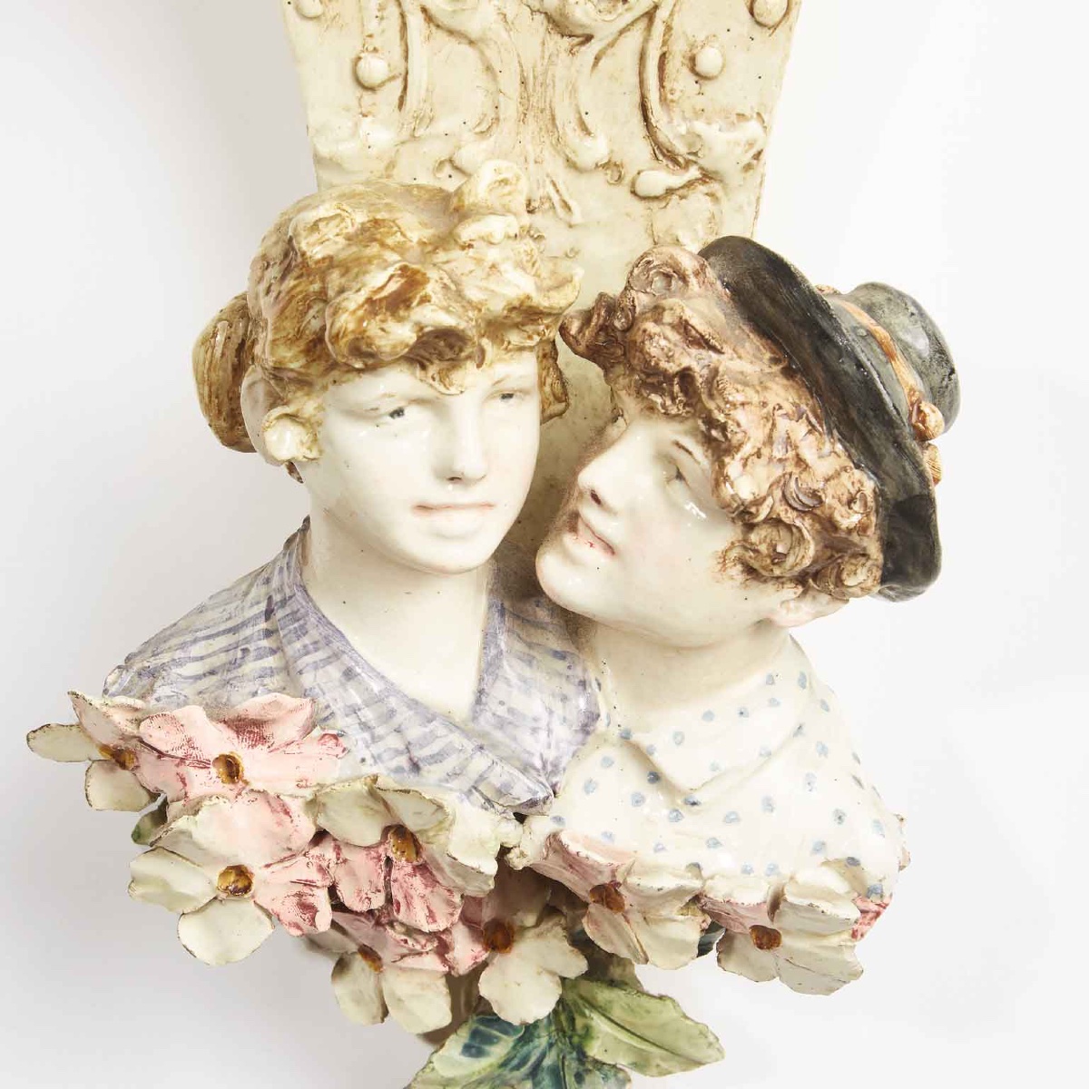 Coppia di mensole Liberty in ceramica-photo-2