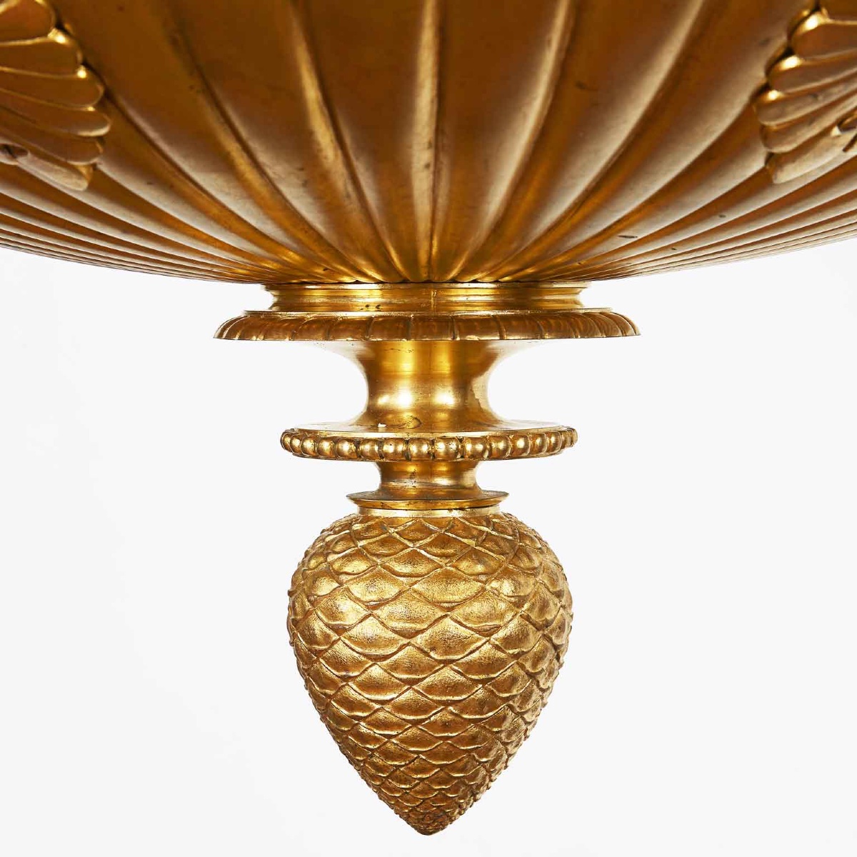 Lampadario Stile Impero in Bronzo Dorato con Putti 1950 circa-photo-1