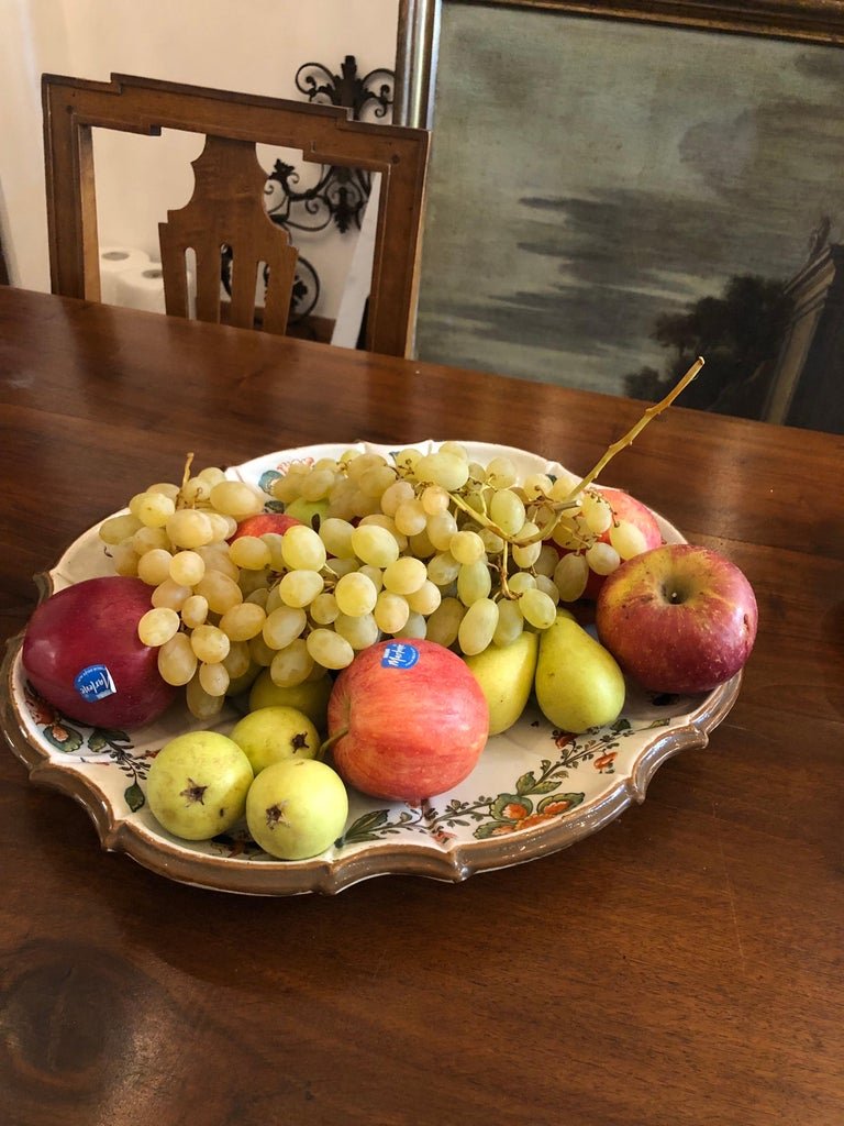 Grande Piatto In Maiolica Della Manifattura Antonibon Con Decoro Alla Frutta 1750 Circa-photo-2