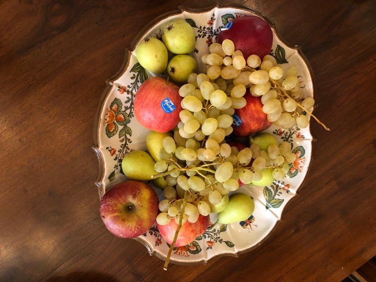 Grande Piatto In Maiolica Della Manifattura Antonibon Con Decoro Alla Frutta 1750 Circa-photo-1