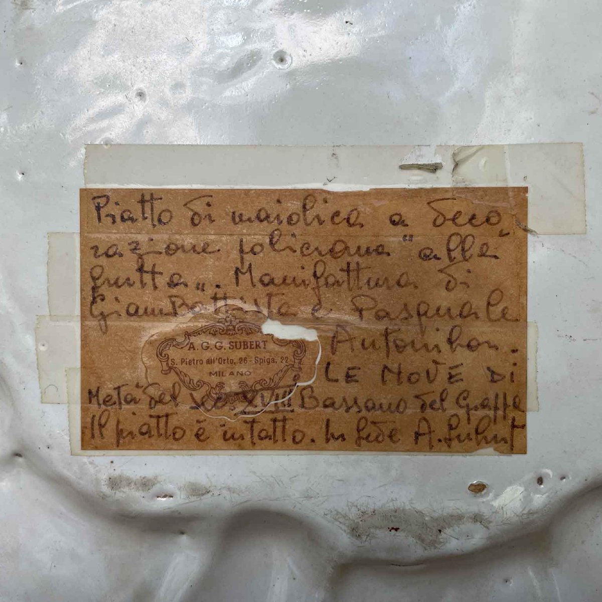 Grande Piatto In Maiolica Della Manifattura Antonibon Con Decoro Alla Frutta 1750 Circa-photo-2