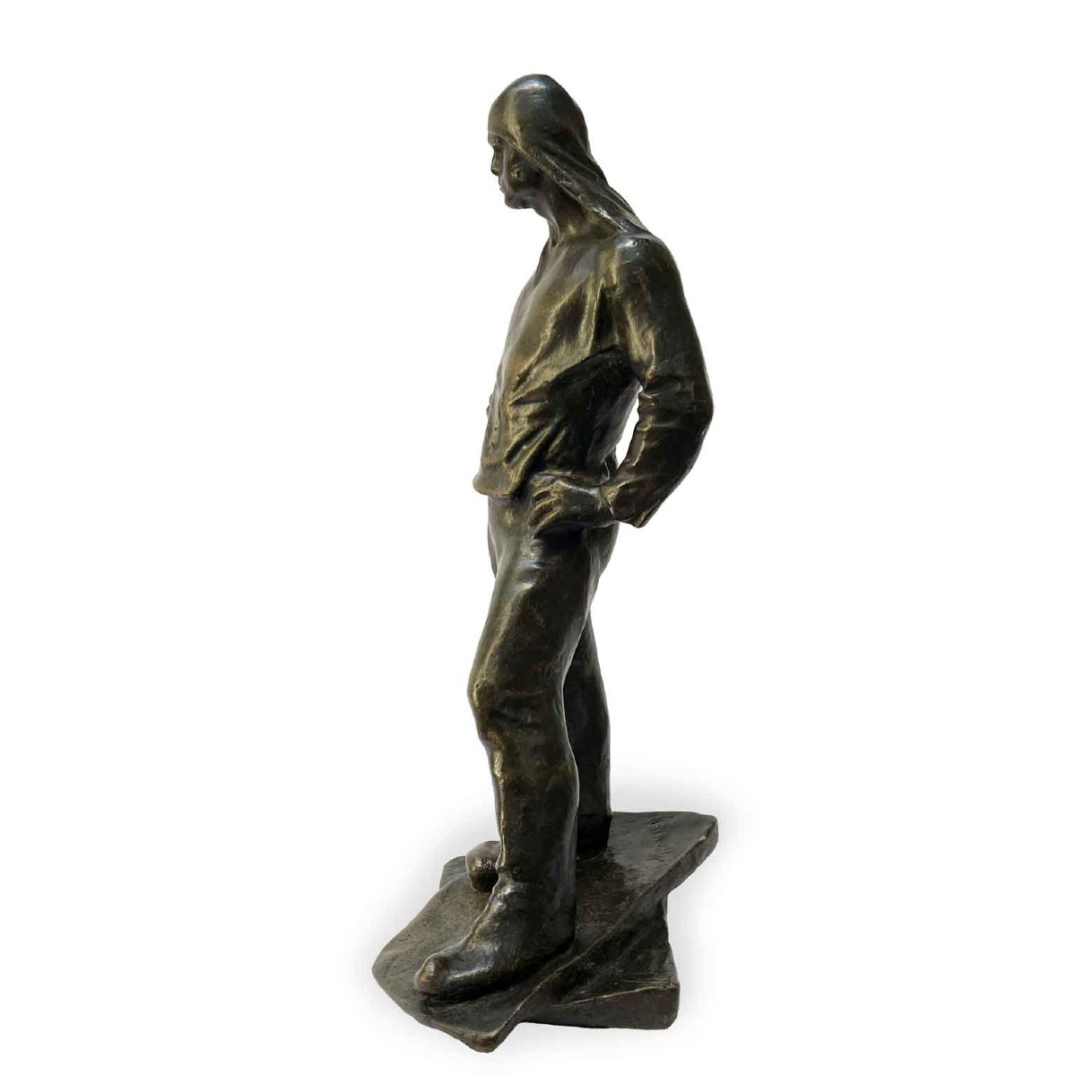 Figura Maschile In Bronzo Lo Scaricatore Del Porto Di Anversa Da Meunier -photo-3