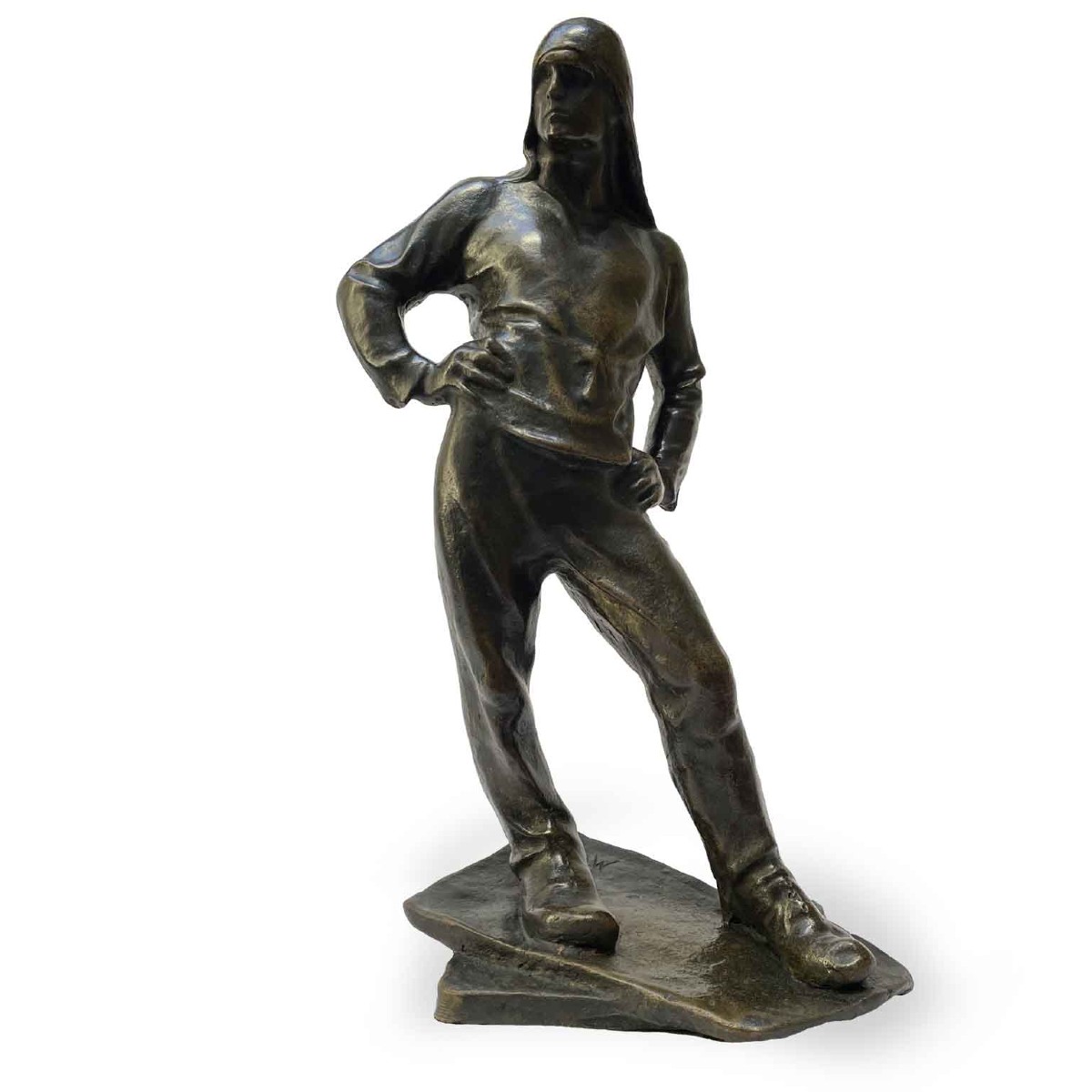 Figura Maschile In Bronzo Lo Scaricatore Del Porto Di Anversa Da Meunier