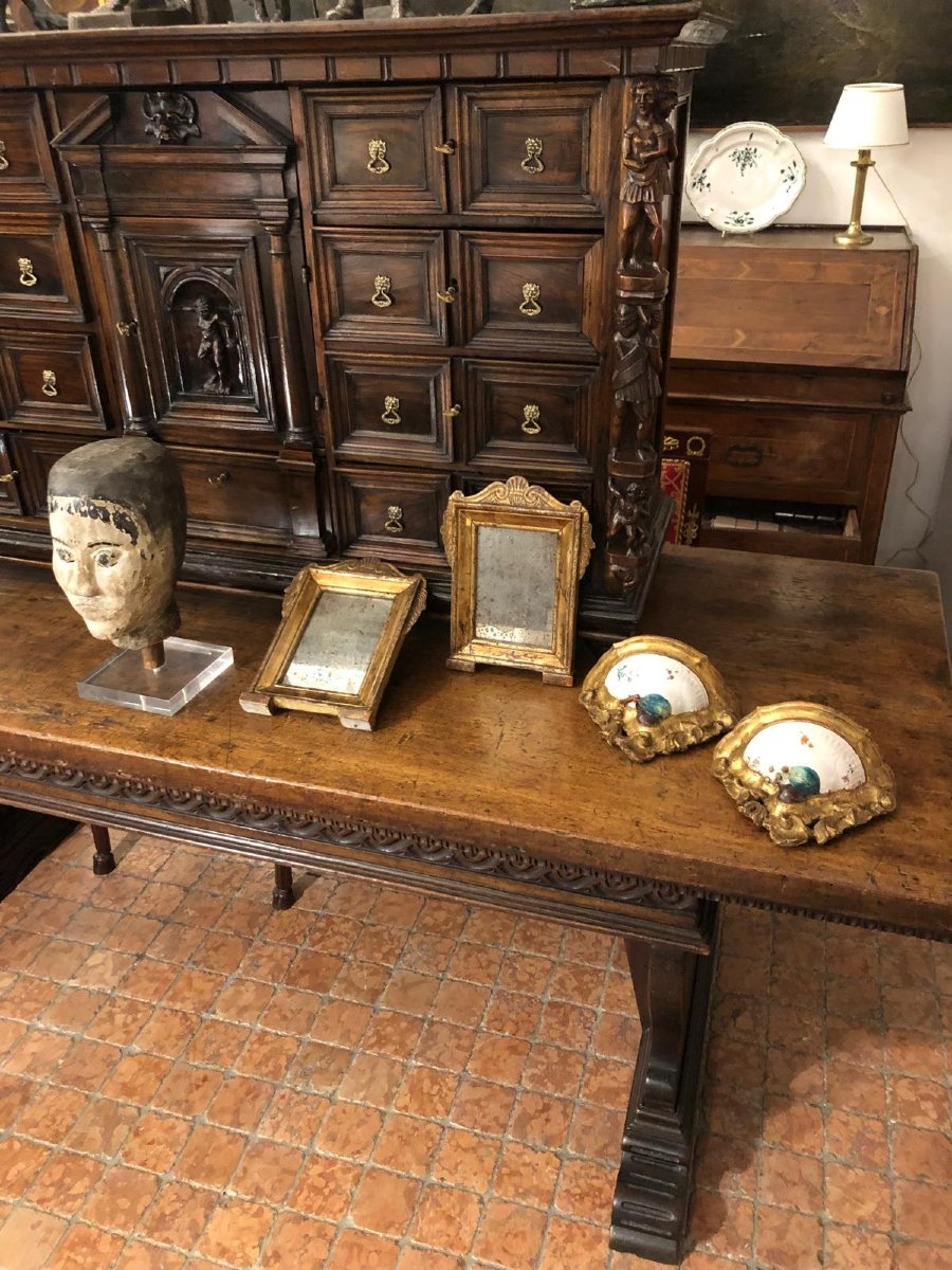 Coppia di Specchi con Cornici Italiane in Stile Neoclassico 1800-photo-2