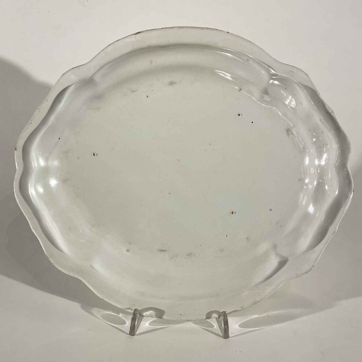 Coppia Di Vassoi Con Decoro Al Mazzolino Verde Manifattura Ferniani Fine 1700-photo-3