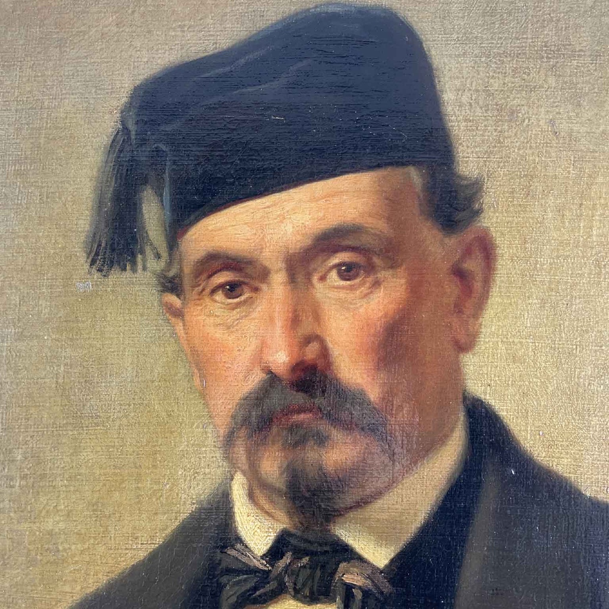 Giuseppe Penuti Gentiluomo Con Cane Bracco 1868 Ritratto Italiano Neoclassico-photo-2