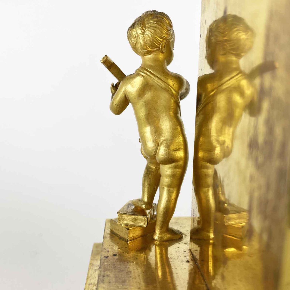 Orologio Da Tavolo In Bronzo Dorato Inizi 1800-photo-2