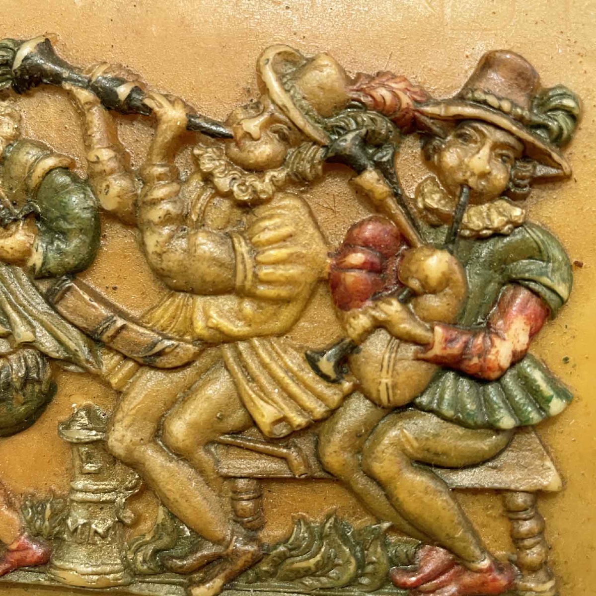 Ceroplasta Del 1800  Nordeuropea Con Figure Danzanti e Musicanti-photo-3