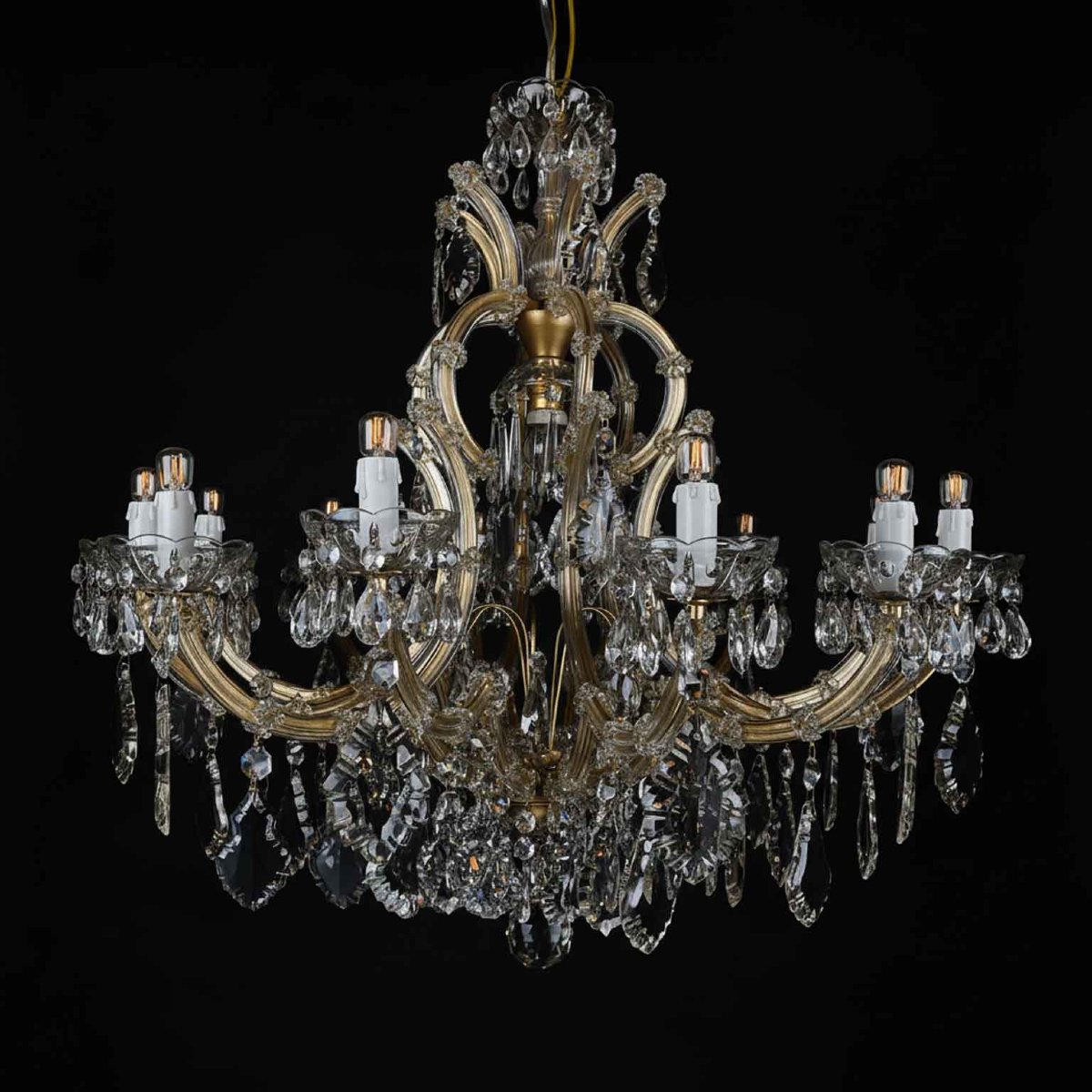 Lampadario da Salotto in Cristallo 1950 Stile Maria Teresa-photo-2