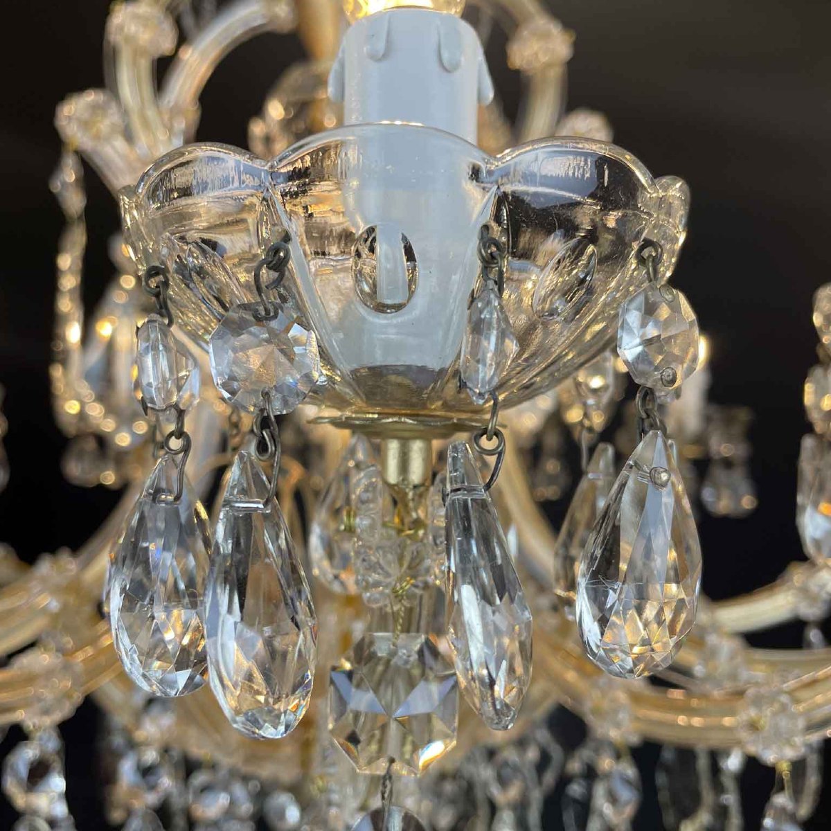 Lampadario da Salotto in Cristallo 1950 Stile Maria Teresa-photo-1