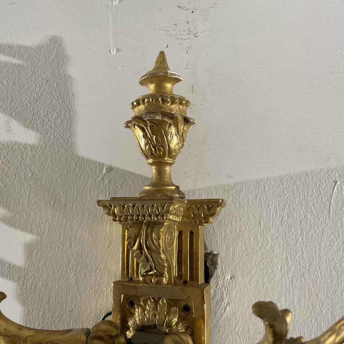 Quattro Appliques In Legno Finemente Intagliato E Dorato In Oro Zecchino Fine 1800-photo-1