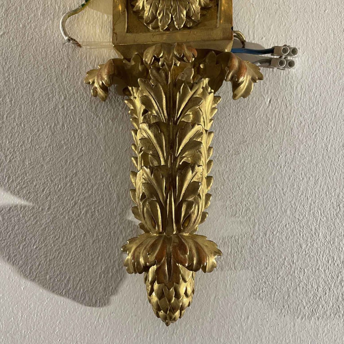 Quattro Appliques In Legno Finemente Intagliato E Dorato In Oro Zecchino Fine 1800-photo-3