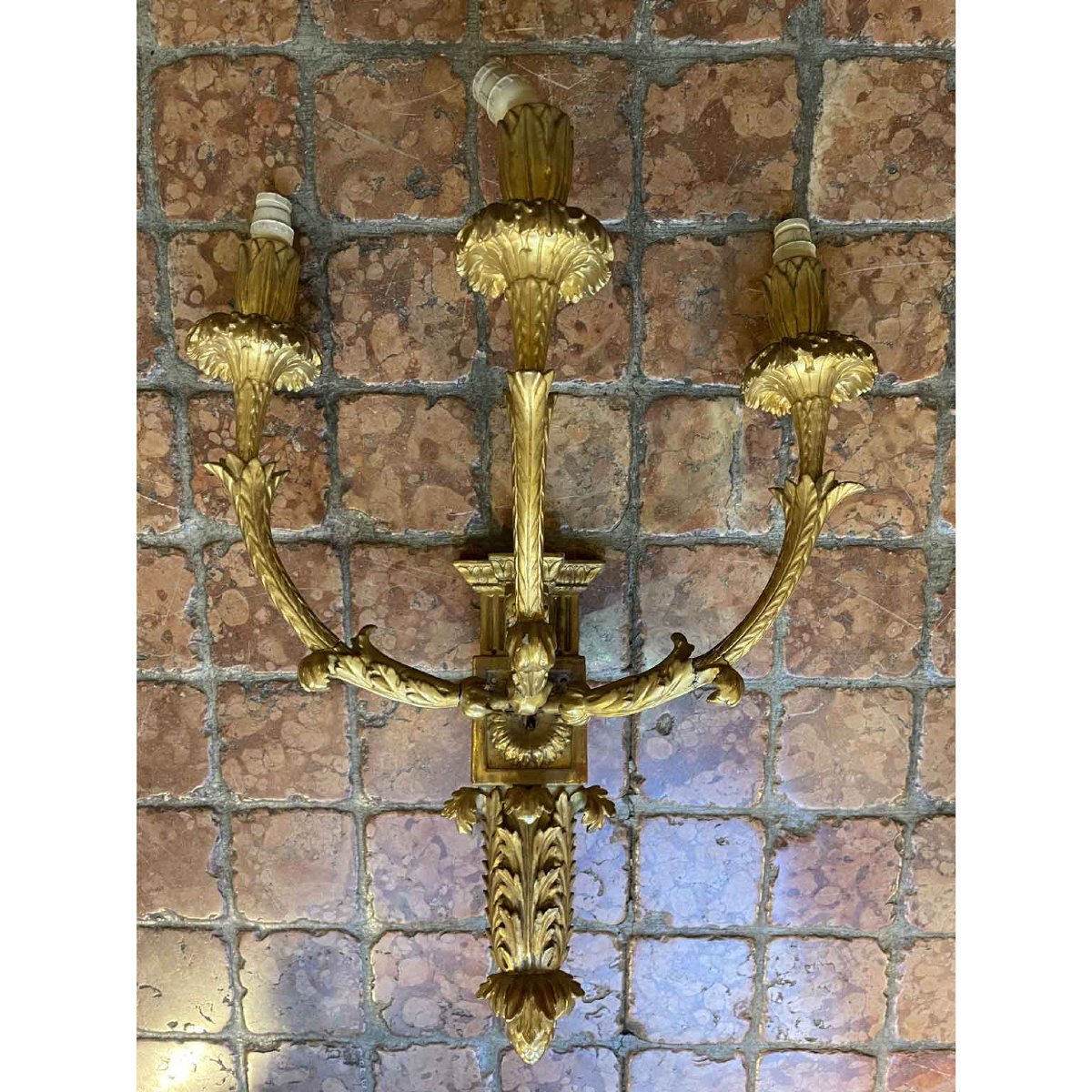 Quattro Appliques In Legno Finemente Intagliato E Dorato In Oro Zecchino Fine 1800-photo-7