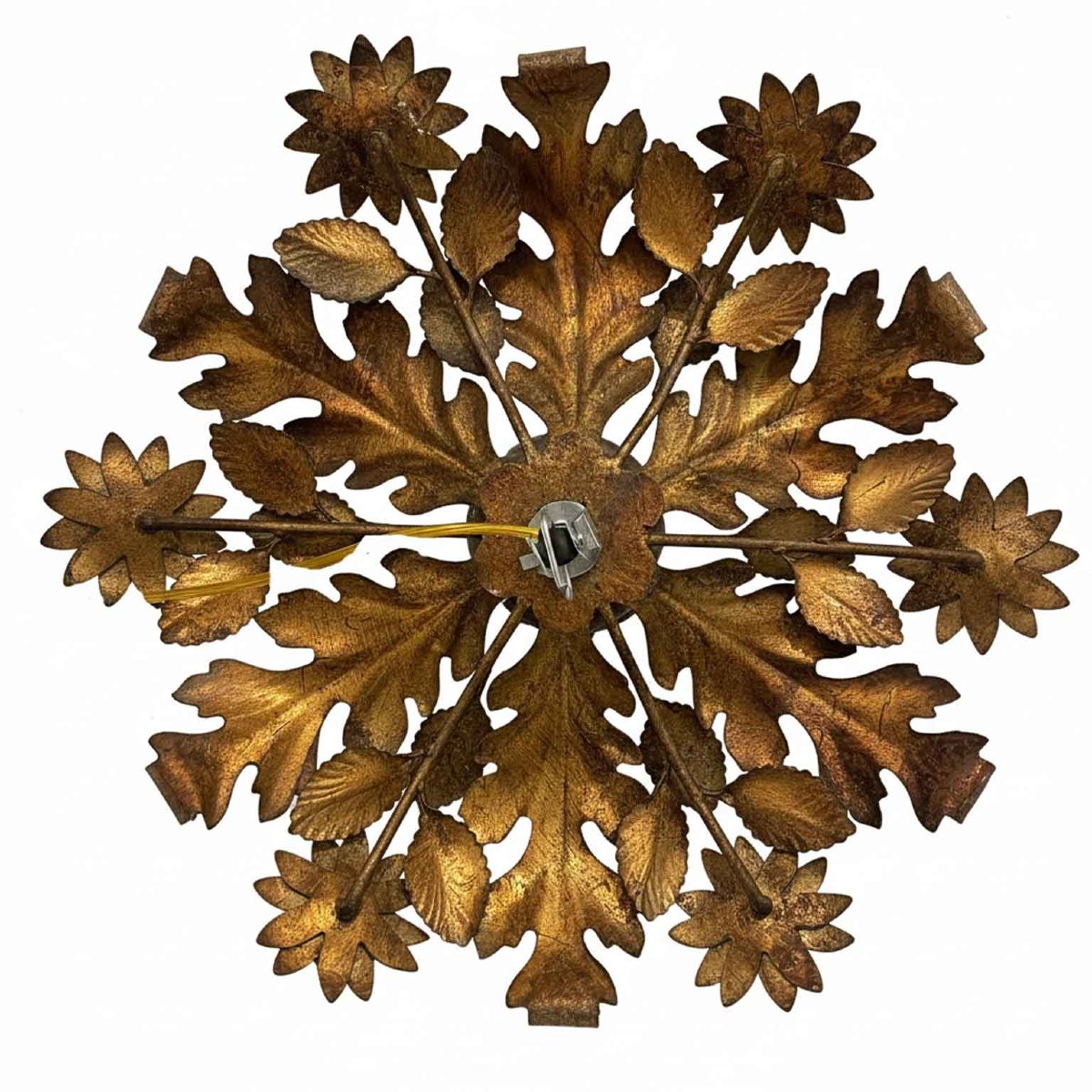 Plafoniera In Ferro Dorato A Una Luce-photo-1