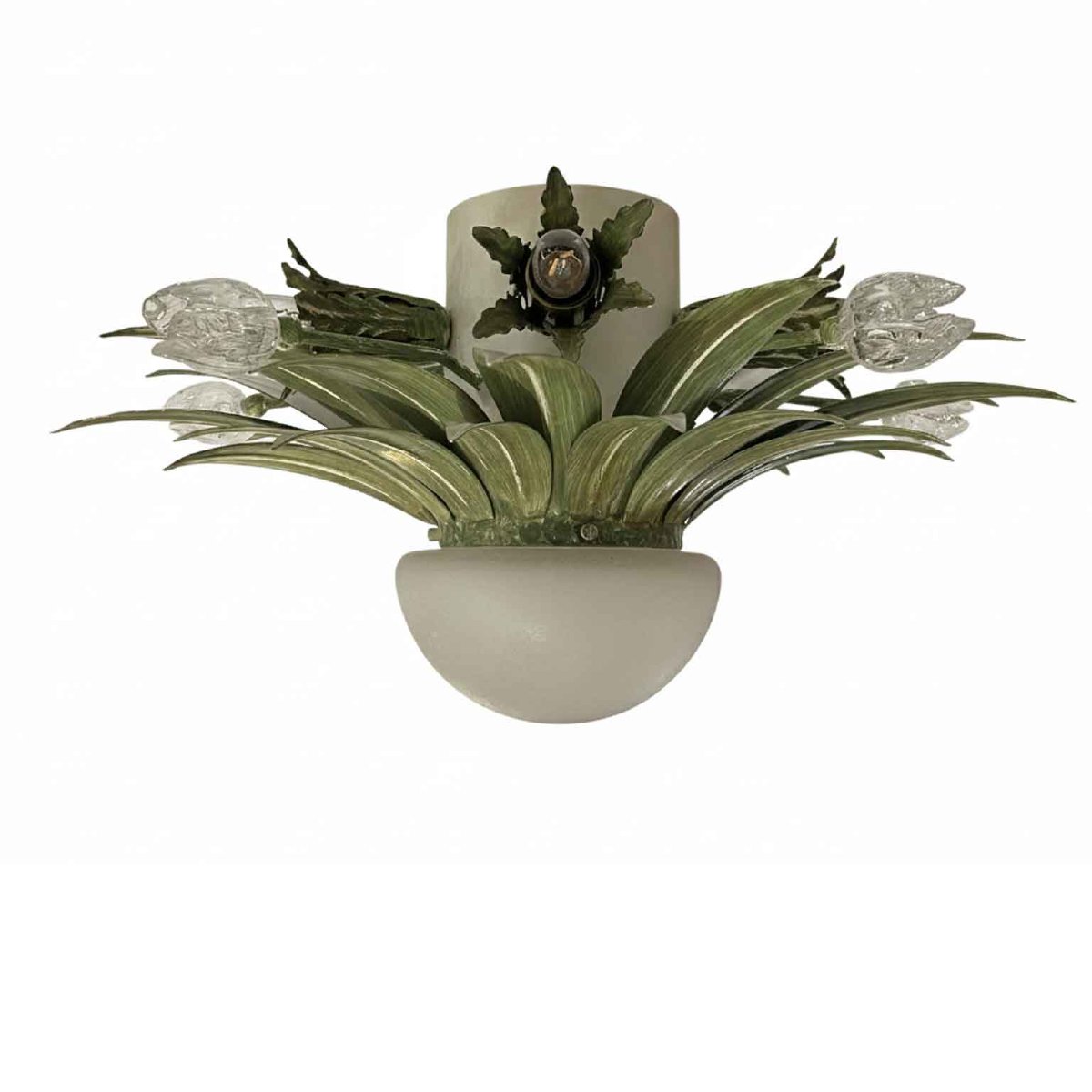 Plaforiera Floreale Verde Con Fiori in Vetro Banci Firenze-photo-4