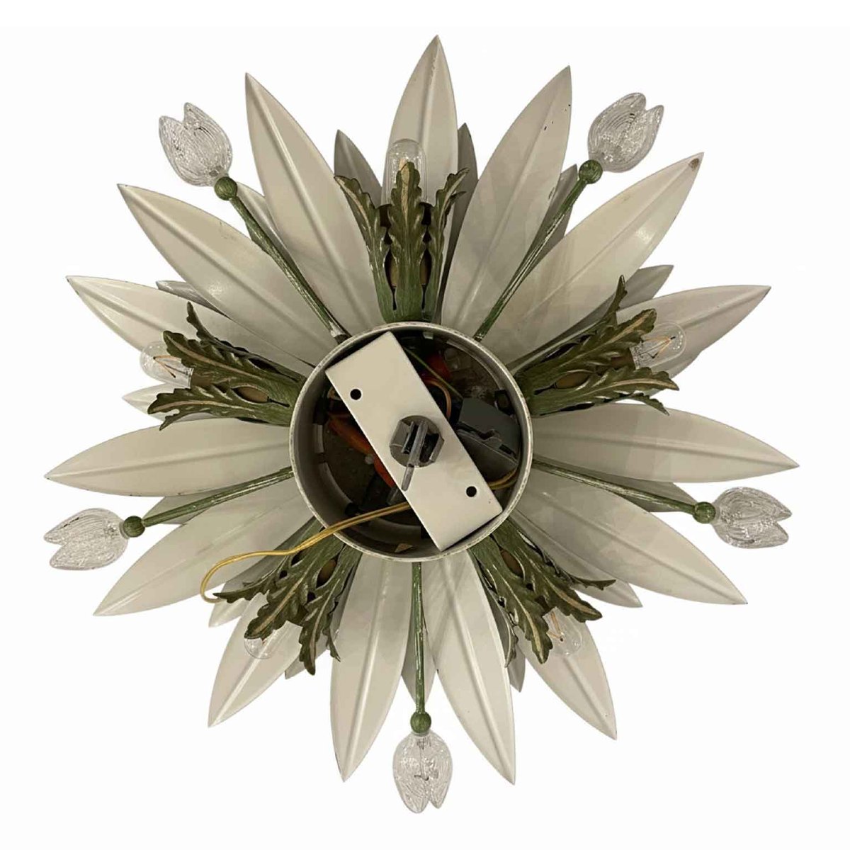 Plaforiera Floreale Verde Con Fiori in Vetro Banci Firenze-photo-3