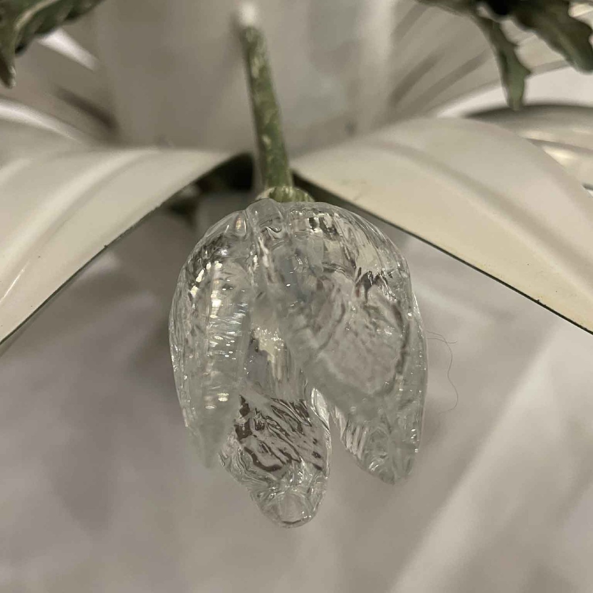 Plaforiera Floreale Verde Con Fiori in Vetro Banci Firenze-photo-4