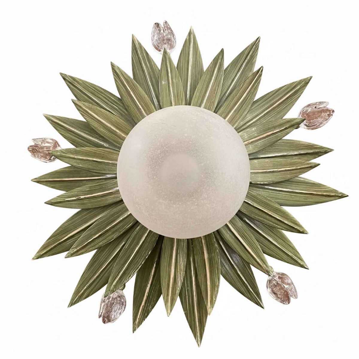 Plaforiera Floreale Verde Con Fiori in Vetro Banci Firenze