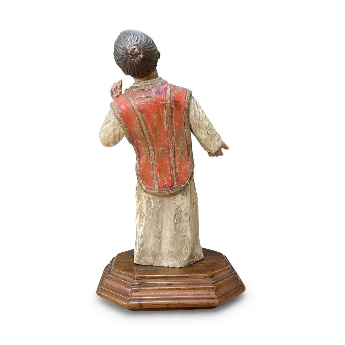 Figura Di Prete In Terracotta Con Occhi In Vetro-photo-3
